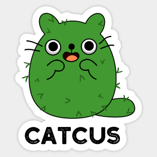 Catcus Cute Cat Cactus Pun Sticker